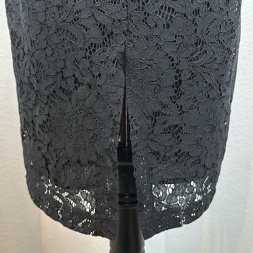 Who What Wear Black Lace High Waisted Pencil Midi Skirt Size 6 NWOT - Picture 8 of 11